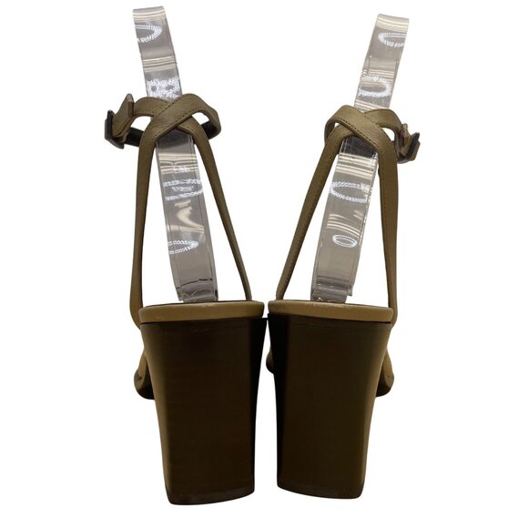 Joan & David Women’s Green Two-Tone Leather Ankle Strap Block Heel Pumps Sz 7.5M - Picture 5 of 10